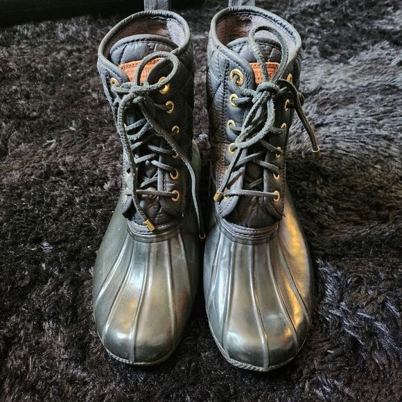 Sperry Black Lace Up Boots - Picture 1 of 10